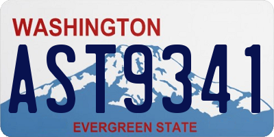 WA license plate AST9341