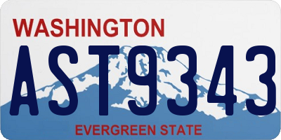 WA license plate AST9343