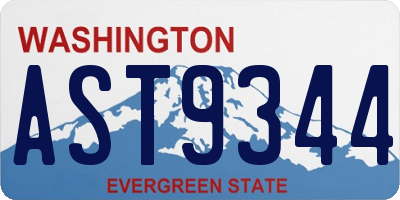 WA license plate AST9344