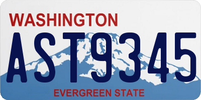 WA license plate AST9345
