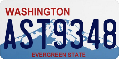 WA license plate AST9348