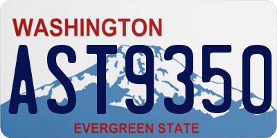 WA license plate AST9350
