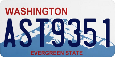 WA license plate AST9351