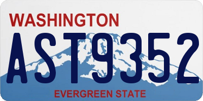 WA license plate AST9352