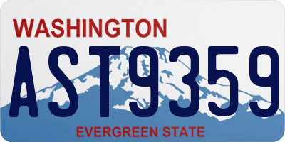 WA license plate AST9359