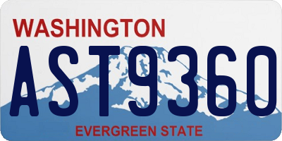 WA license plate AST9360
