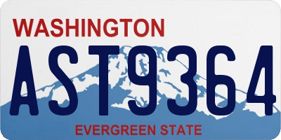 WA license plate AST9364