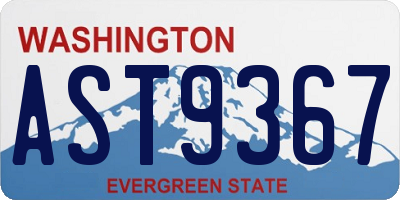 WA license plate AST9367