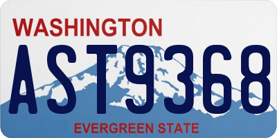 WA license plate AST9368