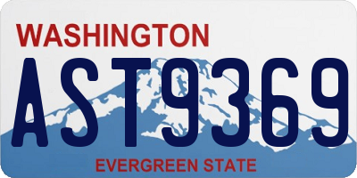 WA license plate AST9369