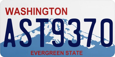 WA license plate AST9370