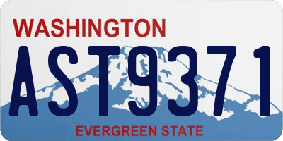 WA license plate AST9371