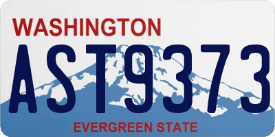 WA license plate AST9373