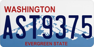 WA license plate AST9375