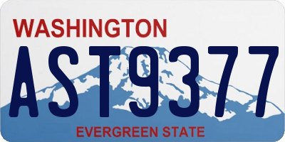 WA license plate AST9377