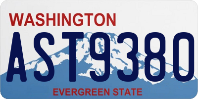 WA license plate AST9380