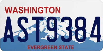 WA license plate AST9384
