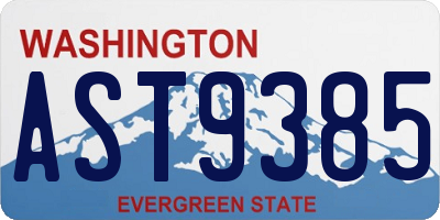 WA license plate AST9385