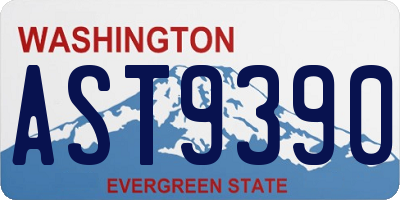 WA license plate AST9390