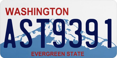 WA license plate AST9391