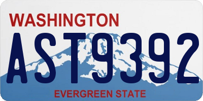 WA license plate AST9392