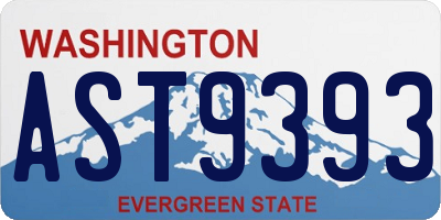 WA license plate AST9393