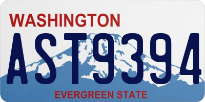 WA license plate AST9394