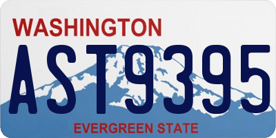 WA license plate AST9395