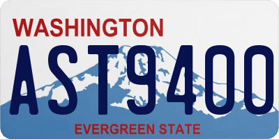 WA license plate AST9400