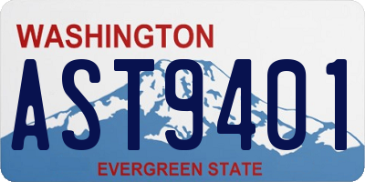 WA license plate AST9401