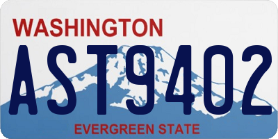 WA license plate AST9402