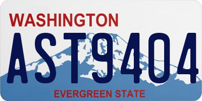 WA license plate AST9404