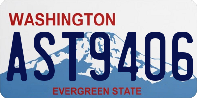 WA license plate AST9406