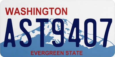 WA license plate AST9407