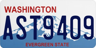 WA license plate AST9409