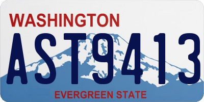WA license plate AST9413