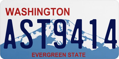 WA license plate AST9414