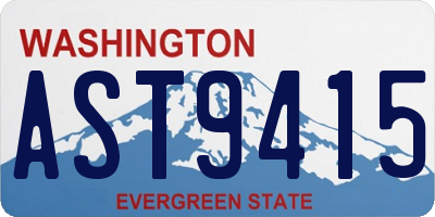 WA license plate AST9415