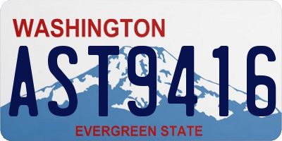 WA license plate AST9416