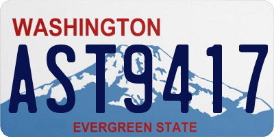 WA license plate AST9417