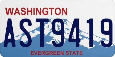 WA license plate AST9419