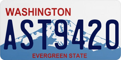 WA license plate AST9420