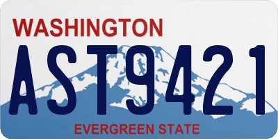 WA license plate AST9421