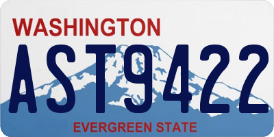 WA license plate AST9422
