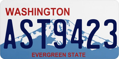 WA license plate AST9423