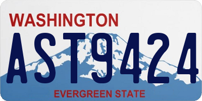 WA license plate AST9424