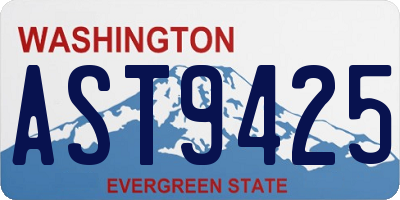 WA license plate AST9425