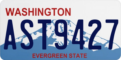 WA license plate AST9427