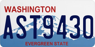 WA license plate AST9430