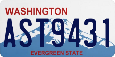 WA license plate AST9431